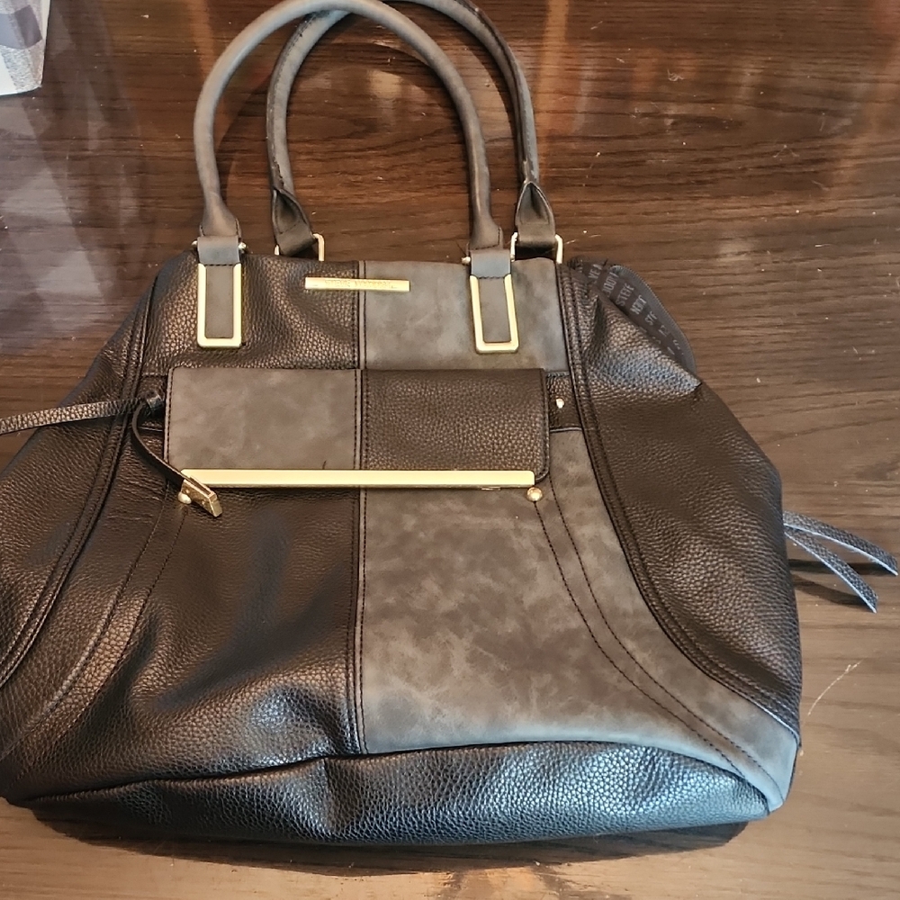 Steve Madden Elegant Black and Gray Women's Handbag